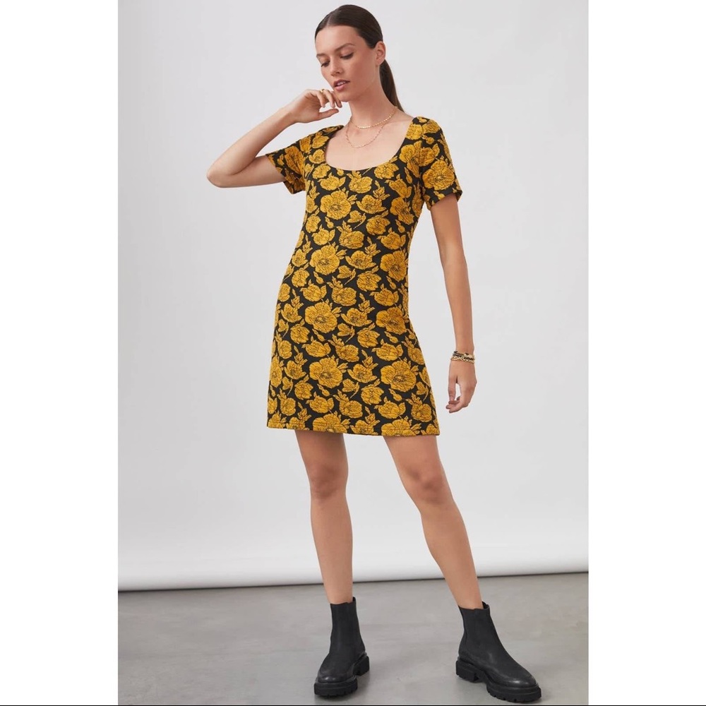 Maeve for Anthropologie | Black and Gold Bow Dress